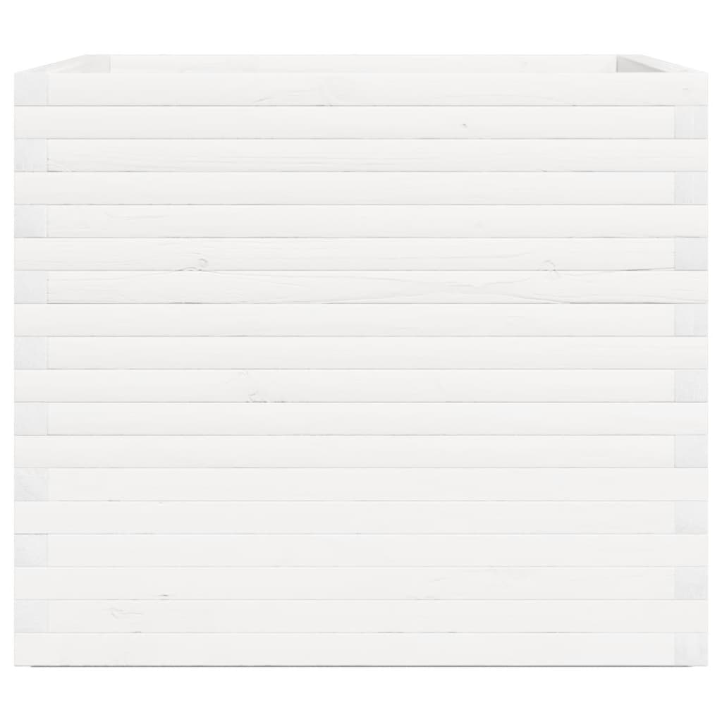vidaXL Garden Planter White 80x80x72 cm Solid Wood Pine 6
