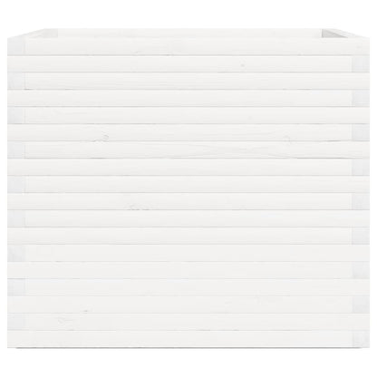 vidaXL Garden Planter White 80x80x72 cm Solid Wood Pine 6