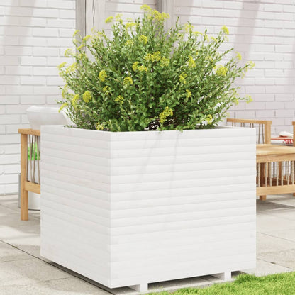 vidaXL Garden Planter White 80x80x72 cm Solid Wood Pine 1