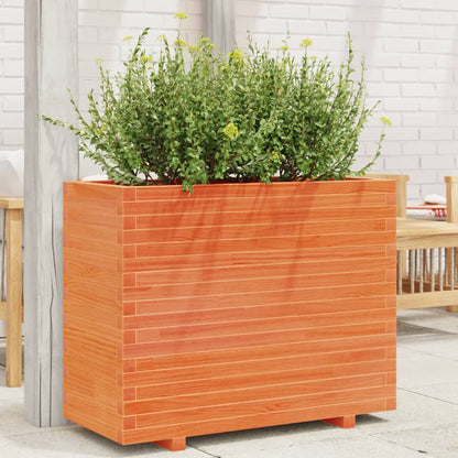 Garden Planter Solid Wood Pine Stackable Wax Brown Height 72 cm 90 cm 40 cm