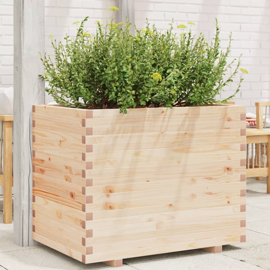 Garden Planter Solid Wood Pine Stackable Natural Pine 90 cm 72 cm 60 cm