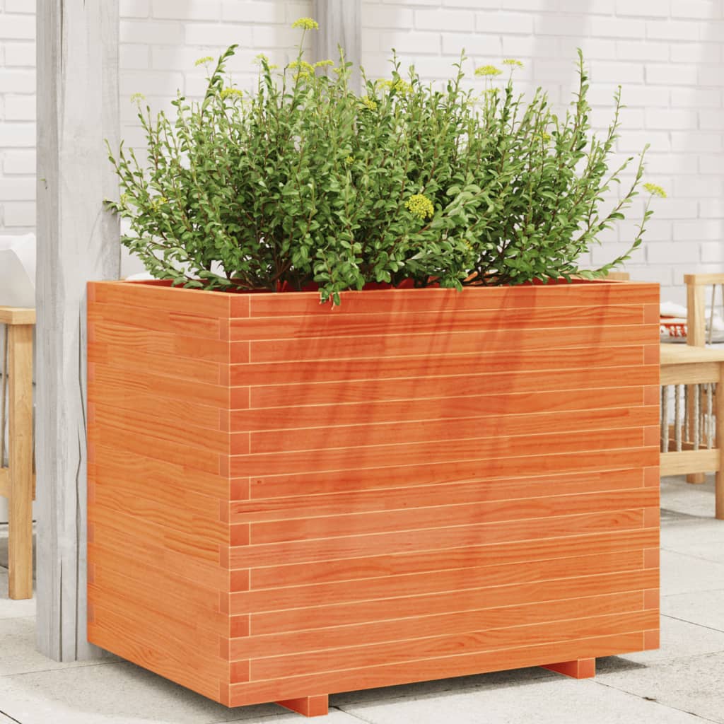 Garden Planter Solid Wood Pine Stackable Wax Brown Height 72 cm 90 cm 60 cm
