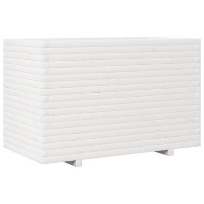 vidaXL Garden Planter White 110x60x72 cm Solid Wood Pine 2