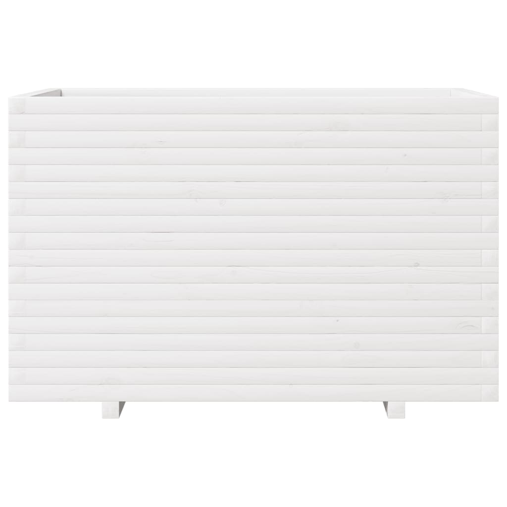 vidaXL Garden Planter White 110x60x72 cm Solid Wood Pine 4