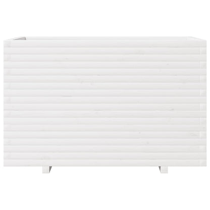 vidaXL Garden Planter White 110x60x72 cm Solid Wood Pine 4