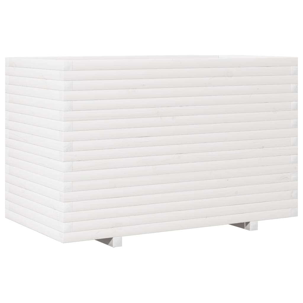 vidaXL Garden Planter White 110x60x72 cm Solid Wood Pine 5