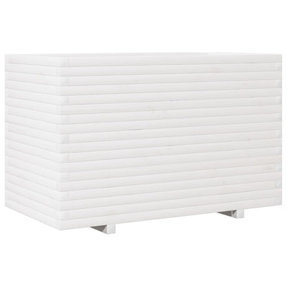 vidaXL Garden Planter White 110x60x72 cm Solid Wood Pine 5