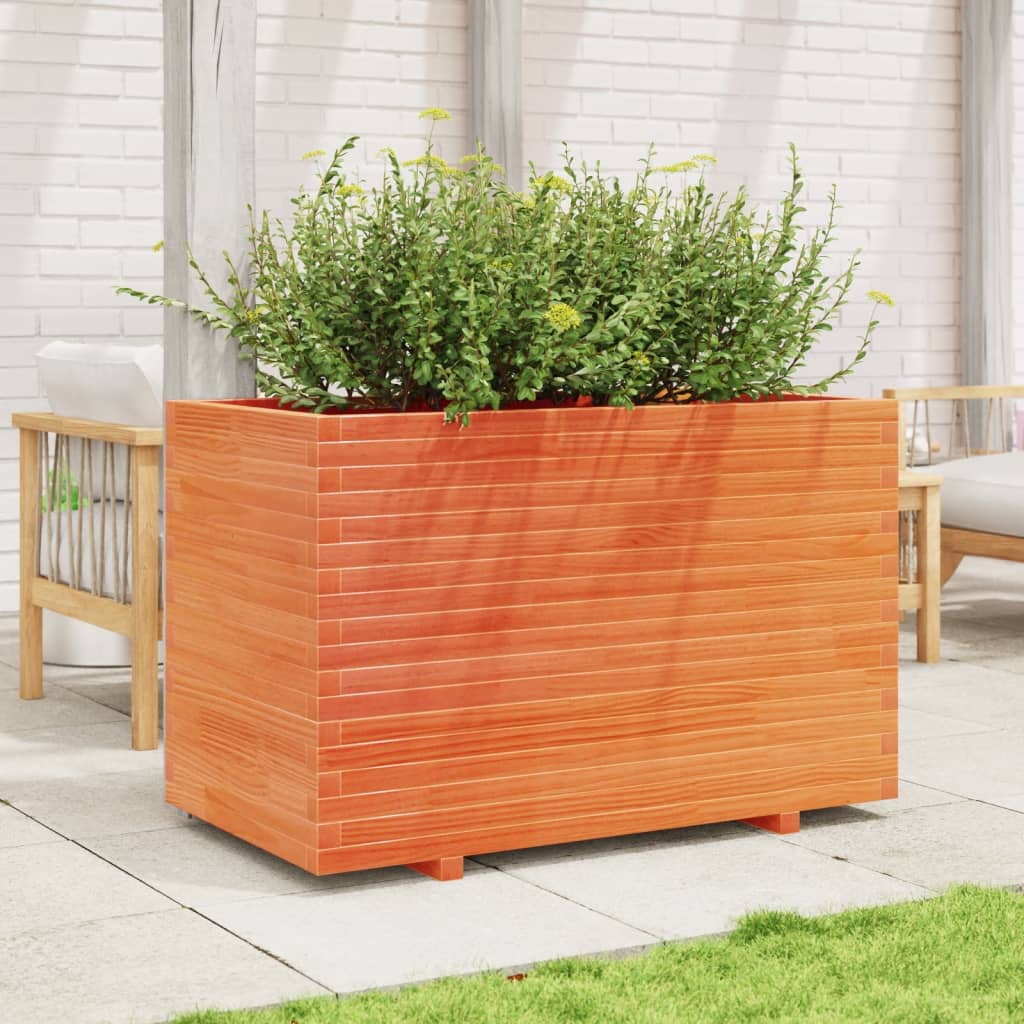 vidaXL Garden Planter Wax Brown 110x60x72 cm Solid Wood Pine 3