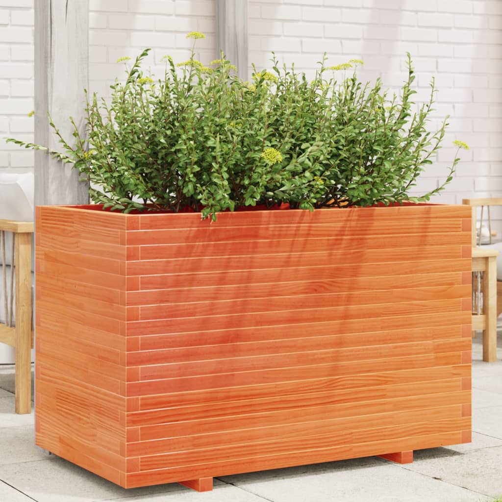 vidaXL Garden Planter Wax Brown 110x60x72 cm Solid Wood Pine 1