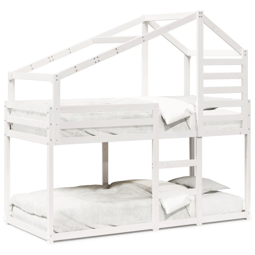 vidaXL Bunk Bed without Mattress White 80x200 cm Solid Wood Pine 2