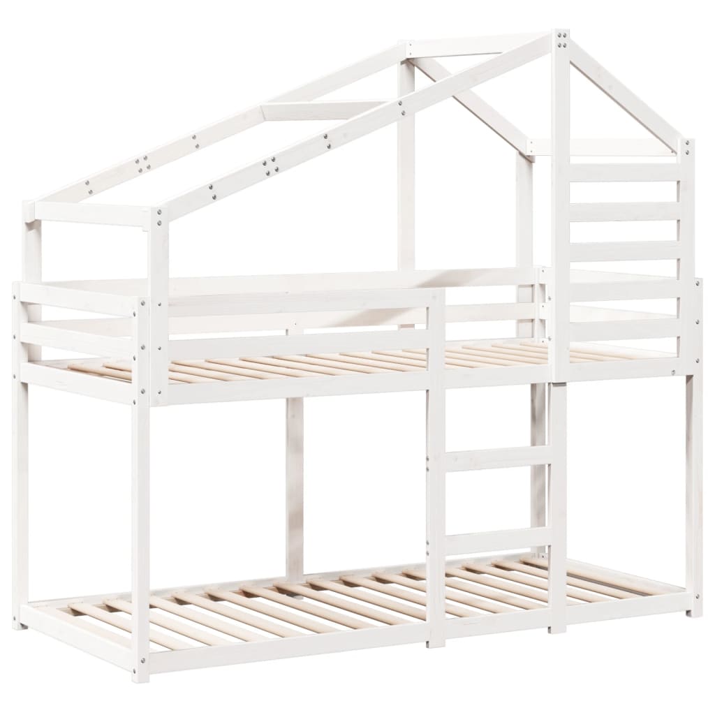 vidaXL Bunk Bed without Mattress White 80x200 cm Solid Wood Pine 3