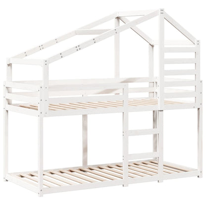 Bunk Bed without Mattress Solid Wood Pine White 80 x 200 cm