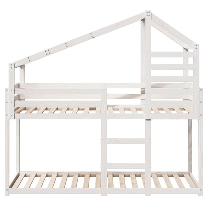 vidaXL Bunk Bed without Mattress White 80x200 cm Solid Wood Pine 4