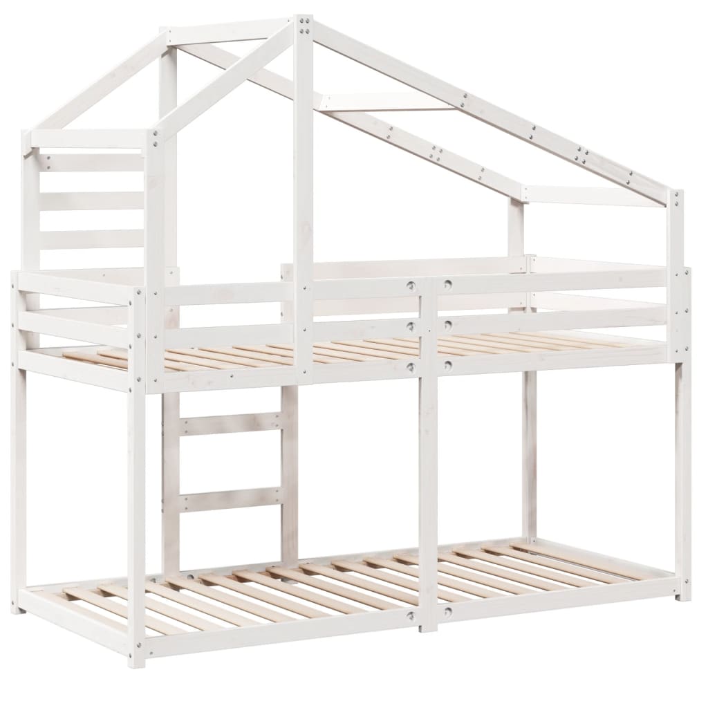 vidaXL Bunk Bed without Mattress White 80x200 cm Solid Wood Pine 6