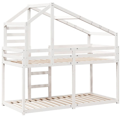 vidaXL Bunk Bed without Mattress White 80x200 cm Solid Wood Pine 6
