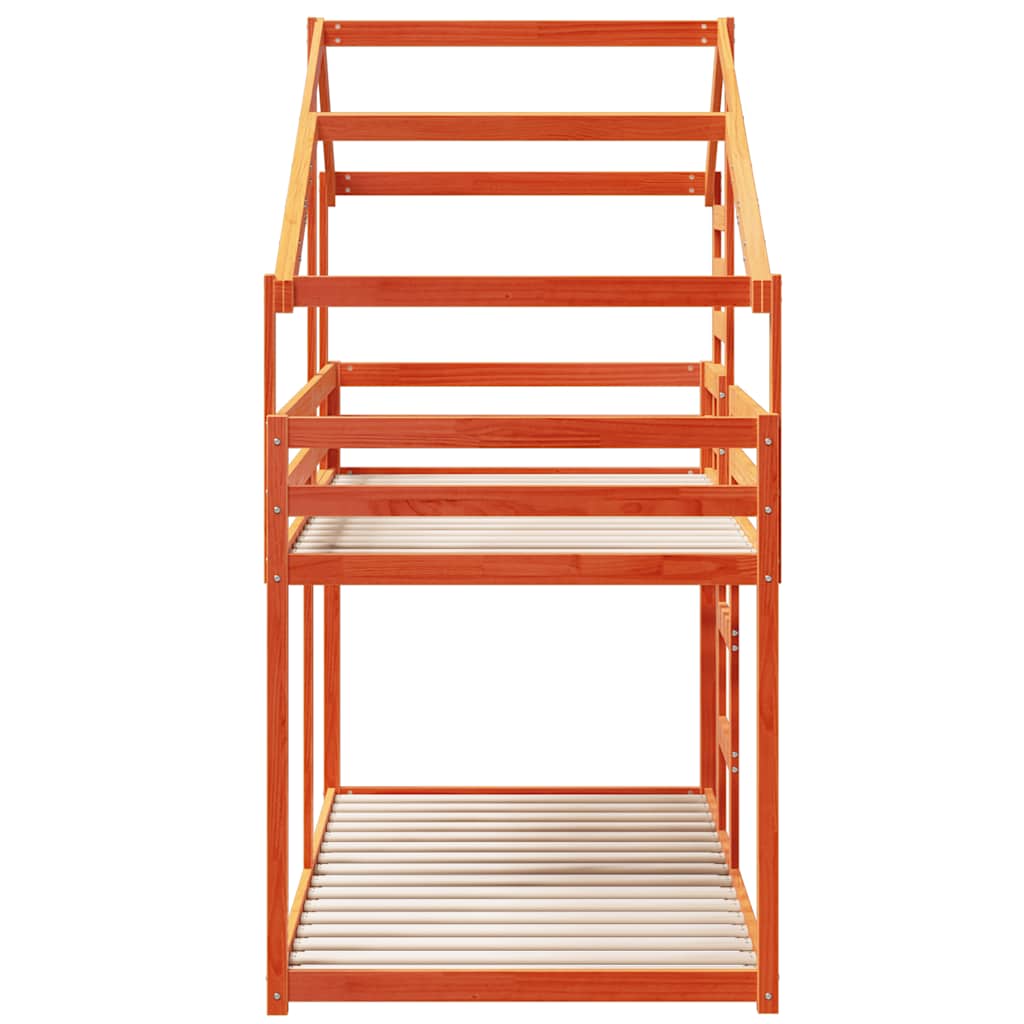 vidaXL Bunk Bed without Mattress Wax Brown 80x200 cm Solid Wood Pine 5