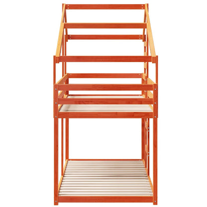 vidaXL Bunk Bed without Mattress Wax Brown 90x200 cm Solid Wood Pine 5