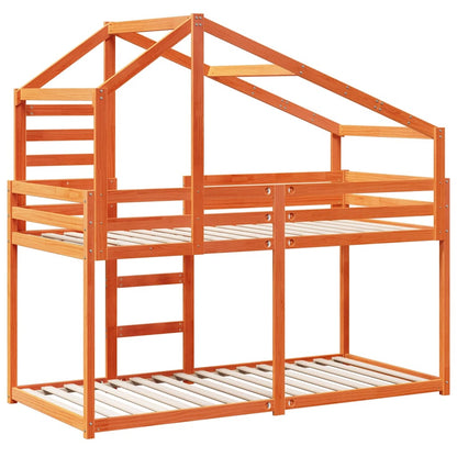 vidaXL Bunk Bed without Mattress Wax Brown 90x200 cm Solid Wood Pine 6