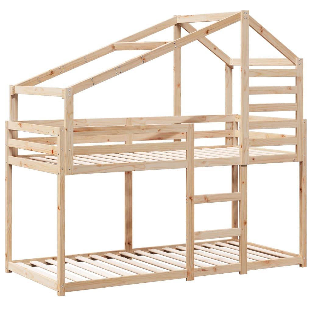 vidaXL Bunk Bed without Mattress 90x190 cm Single Solid Wood Pine 3