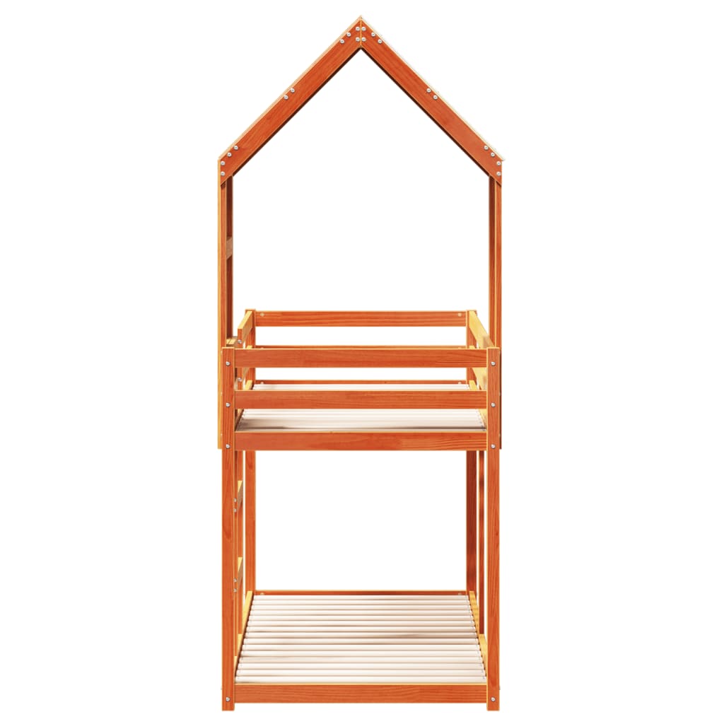 vidaXL Bunk Bed without Mattress Wax Brown 80x200 cm Solid Wood Pine 5