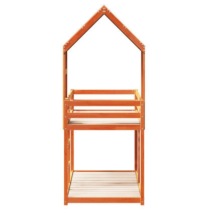 vidaXL Bunk Bed without Mattress Wax Brown 80x200 cm Solid Wood Pine 5