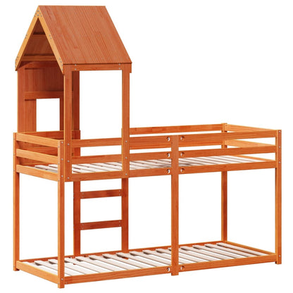 vidaXL Bunk Bed without Mattress Wax Brown 80x200 cm Solid Wood Pine 6