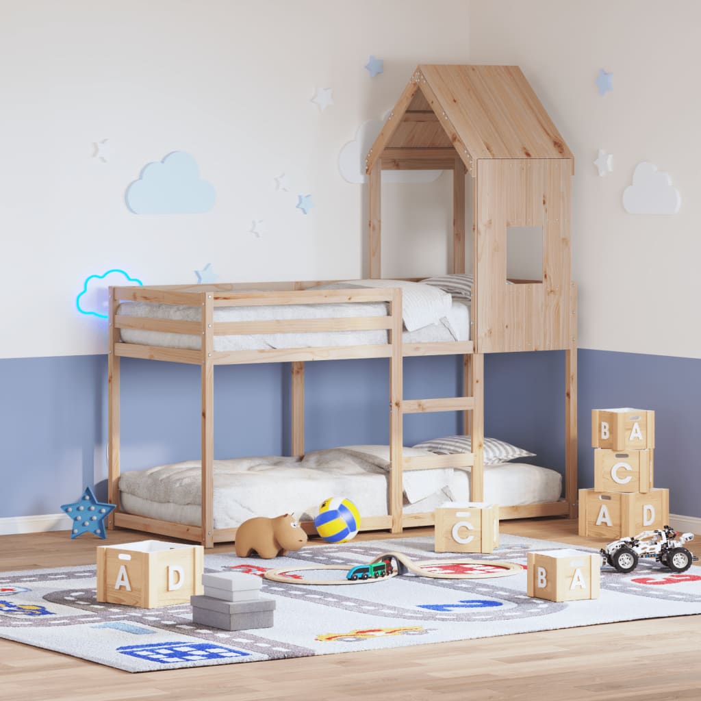 vidaXL Bunk Bed without Mattress 90x200 cm Solid Wood Pine 1