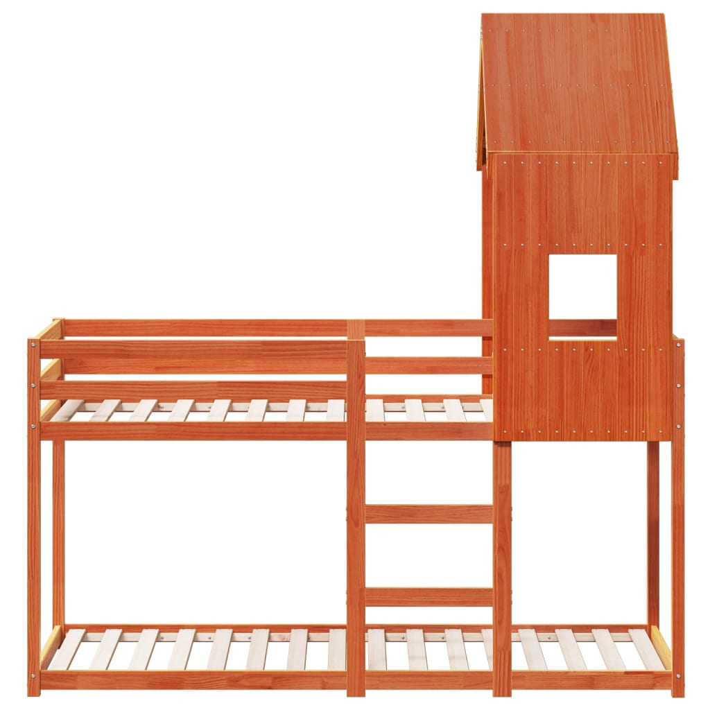 vidaXL Bunk Bed without Mattress Wax Brown 90x200 cm Solid Wood Pine 4