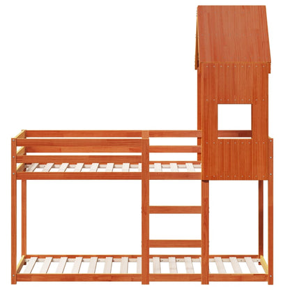 vidaXL Bunk Bed without Mattress Wax Brown 90x190 cm Single Solid Wood Pine 4