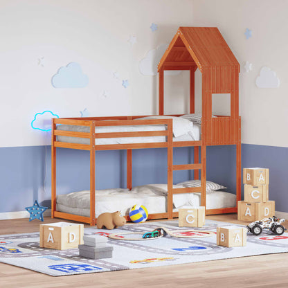 vidaXL Bunk Bed without Mattress Wax Brown 90x190 cm Single Solid Wood Pine 1