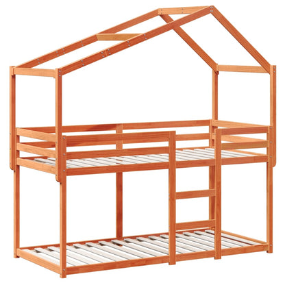 vidaXL Bunk Bed without Mattress Wax Brown 90x200 cm Solid Wood Pine 3