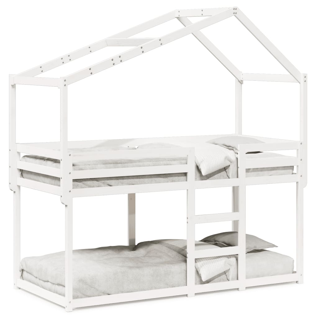 vidaXL Bunk Bed without Mattress White 80x200 cm Solid Wood Pine 2