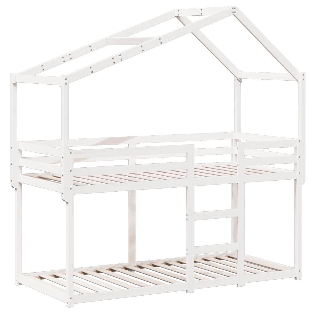 vidaXL Bunk Bed without Mattress White 80x200 cm Solid Wood Pine 3