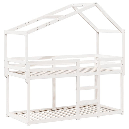 vidaXL Bunk Bed without Mattress White 80x200 cm Solid Wood Pine 3