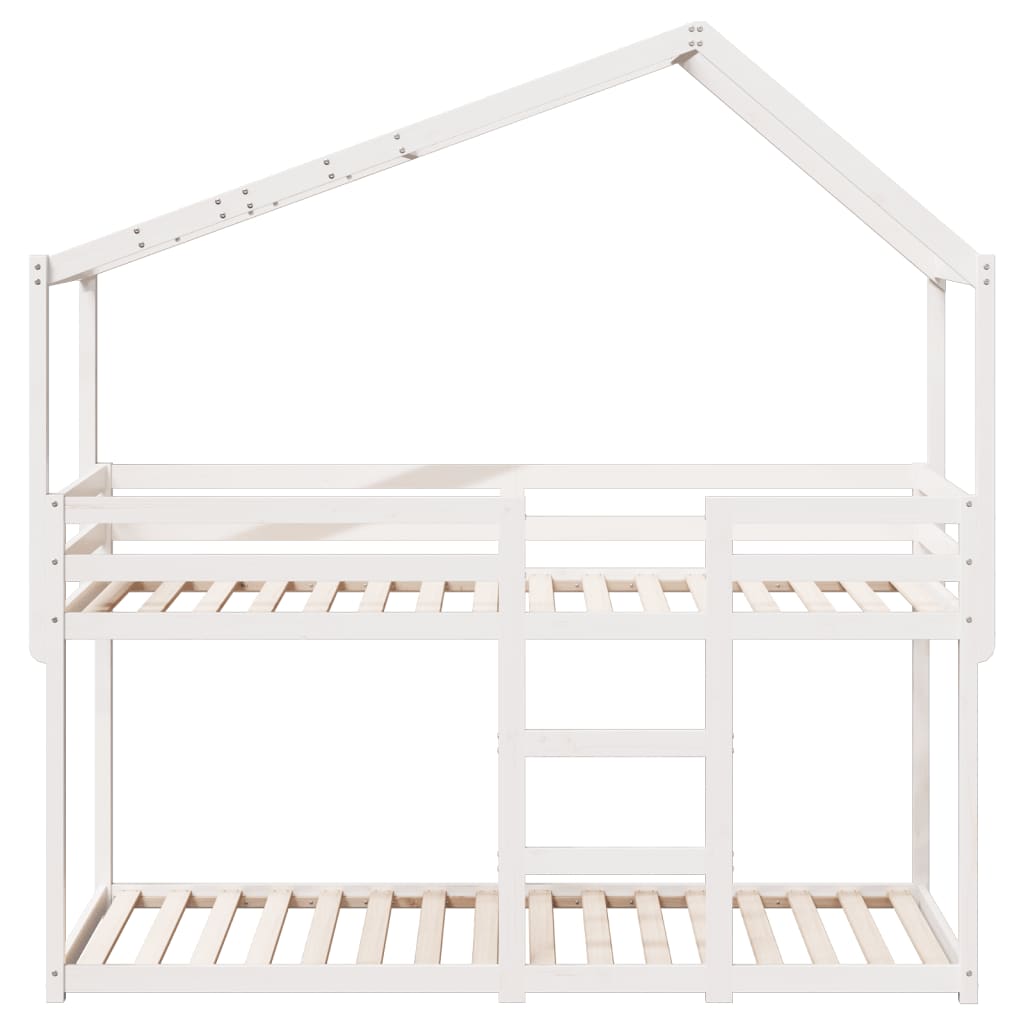 vidaXL Bunk Bed without Mattress White 80x200 cm Solid Wood Pine 4