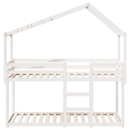 vidaXL Bunk Bed without Mattress White 80x200 cm Solid Wood Pine 4