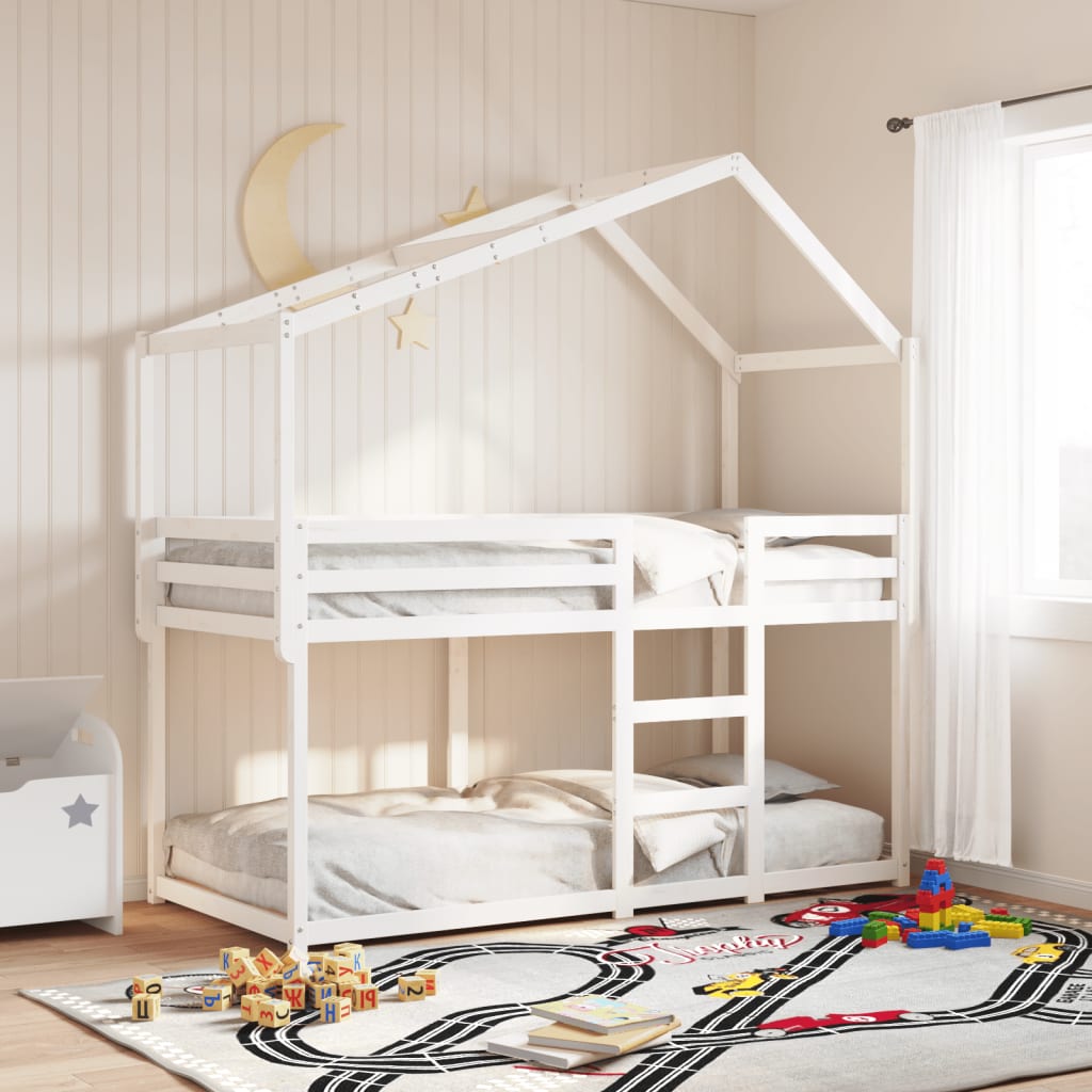 vidaXL Bunk Bed without Mattress White 80x200 cm Solid Wood Pine 1