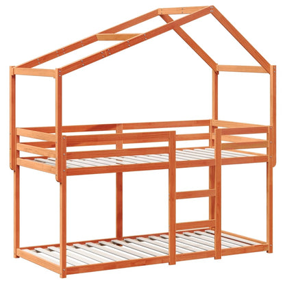 vidaXL Bunk Bed without Mattress Wax Brown 80x200 cm Solid Wood Pine 3