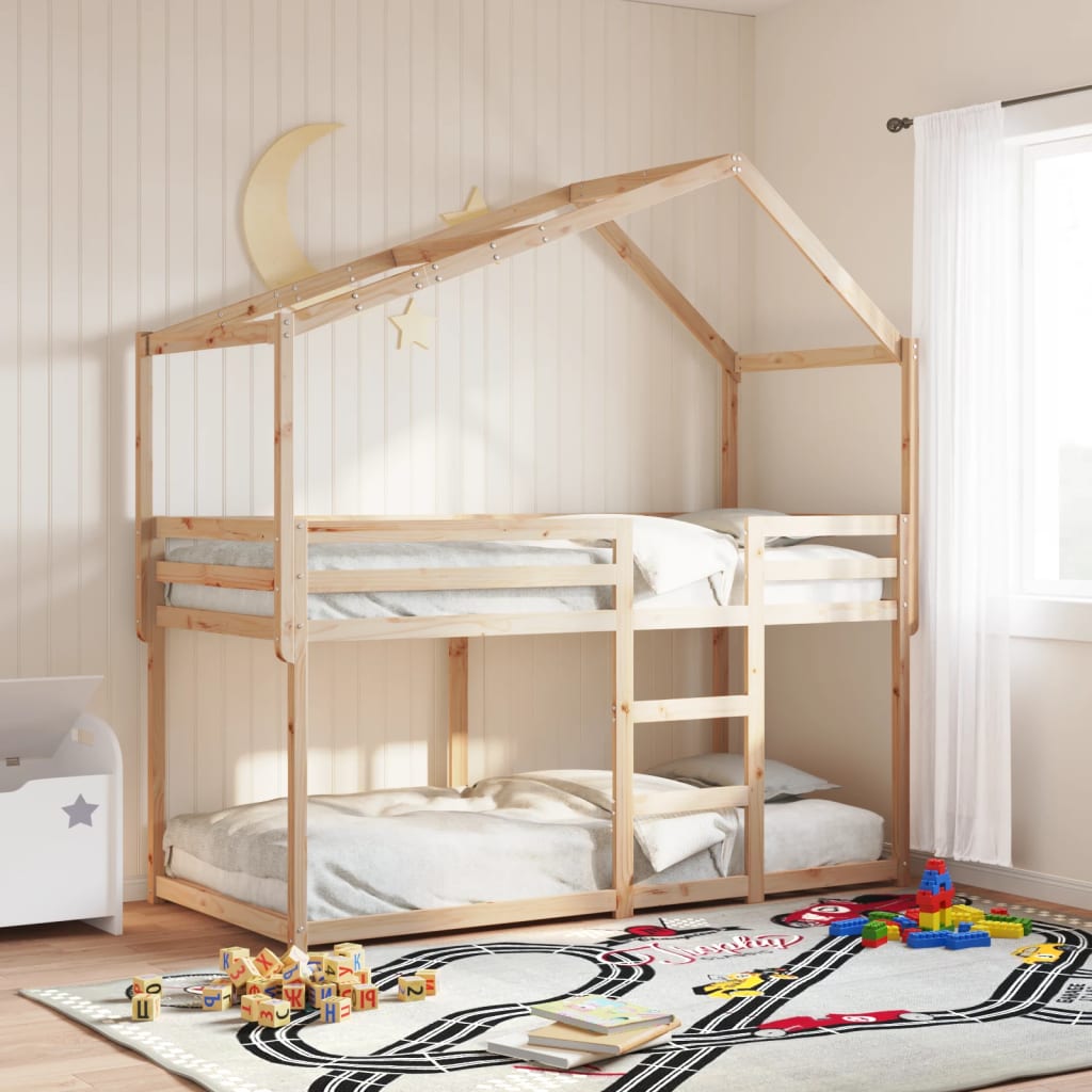 vidaXL Bunk Bed without Mattress 90x190 cm Single Solid Wood Pine 1