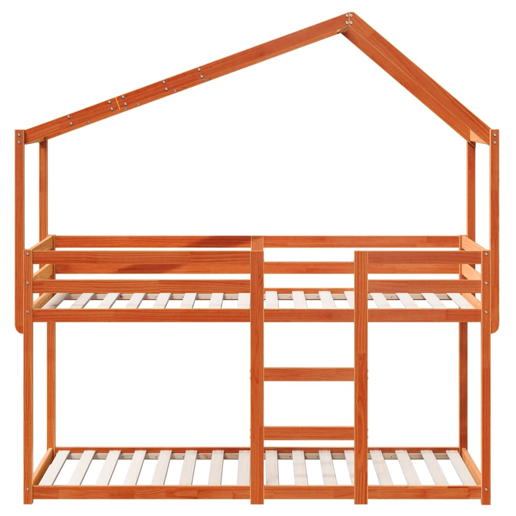 vidaXL Bunk Bed without Mattress Wax Brown 90x190 cm Single Solid Wood Pine 4