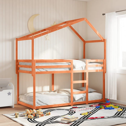 vidaXL Bunk Bed without Mattress Wax Brown 90x190 cm Single Solid Wood Pine 1