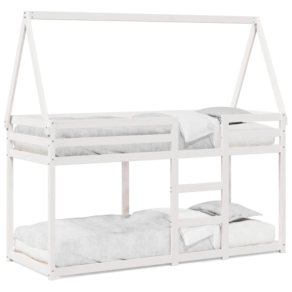 vidaXL Bunk Bed without Mattress White 80x200 cm Solid Wood Pine 2