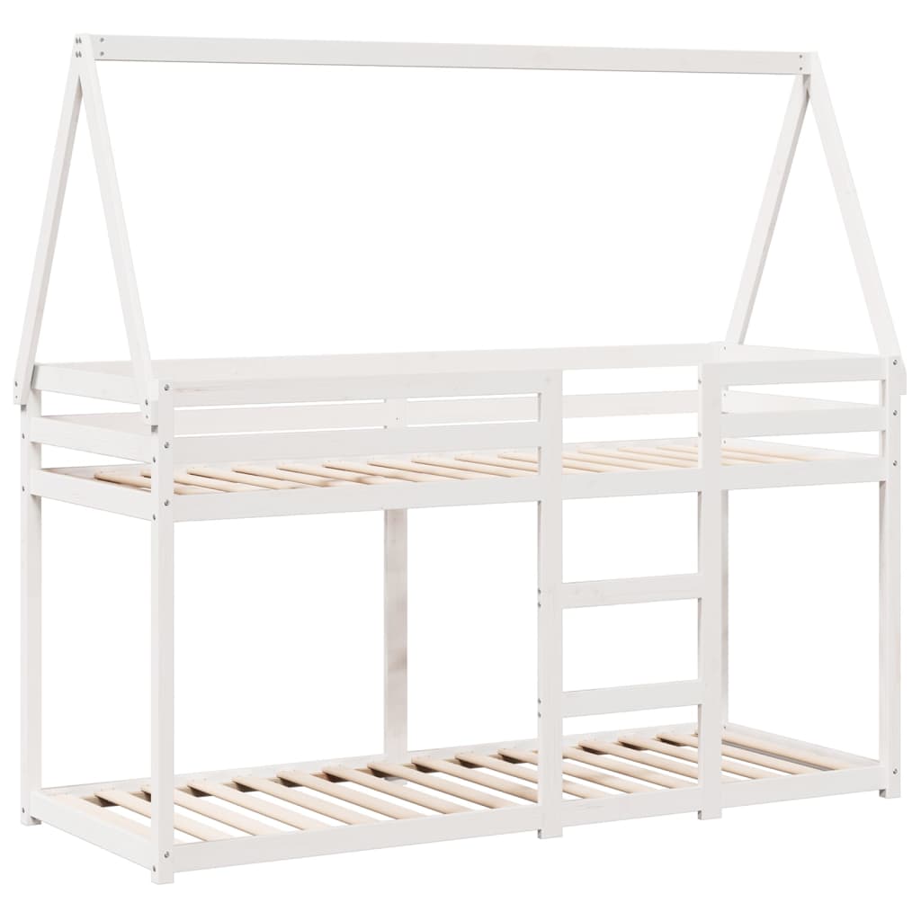 vidaXL Bunk Bed without Mattress White 80x200 cm Solid Wood Pine 3