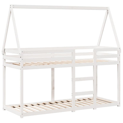 vidaXL Bunk Bed without Mattress White 80x200 cm Solid Wood Pine 3