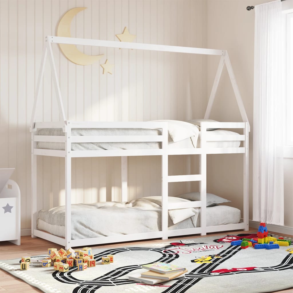 vidaXL Bunk Bed without Mattress White 80x200 cm Solid Wood Pine 1