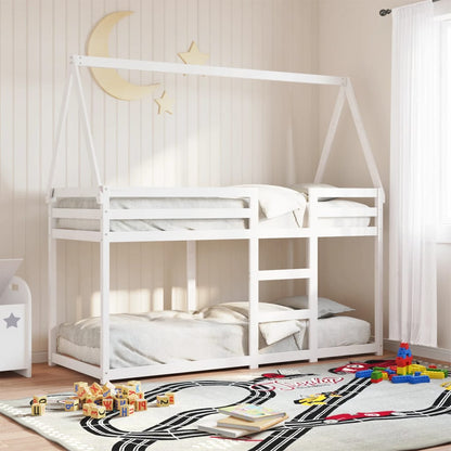 vidaXL Bunk Bed without Mattress White 80x200 cm Solid Wood Pine 1