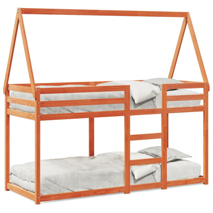 vidaXL Bunk Bed without Mattress Wax Brown 80x200 cm Solid Wood Pine 2