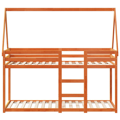 vidaXL Bunk Bed without Mattress Wax Brown 80x200 cm Solid Wood Pine 4