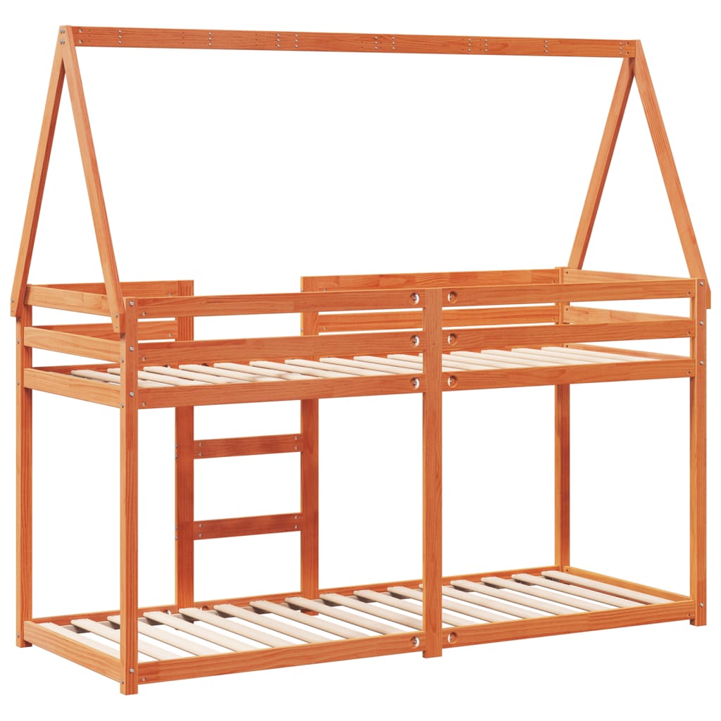 vidaXL Bunk Bed without Mattress Wax Brown 80x200 cm Solid Wood Pine 6