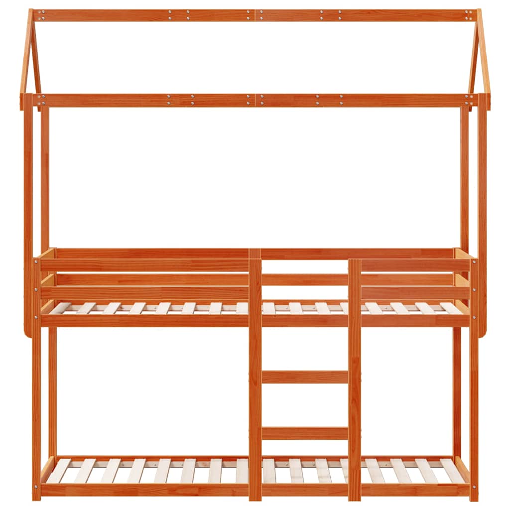vidaXL Bunk Bed without Mattress Wax Brown 90x200 cm Solid Wood Pine 4